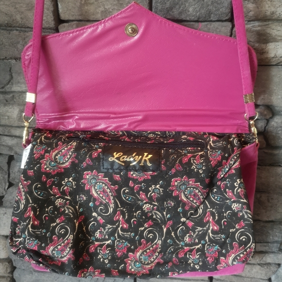 Lady K- Pink Velvet Crossbody Purse - Picture 4 of 7